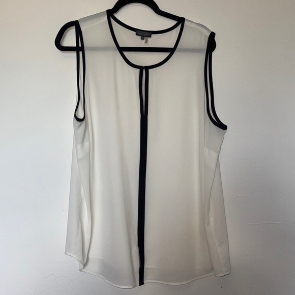 Vince Camuto Black and White Sleeveless Office Blouse Layering Plus Size XL - Picture 1 of 4